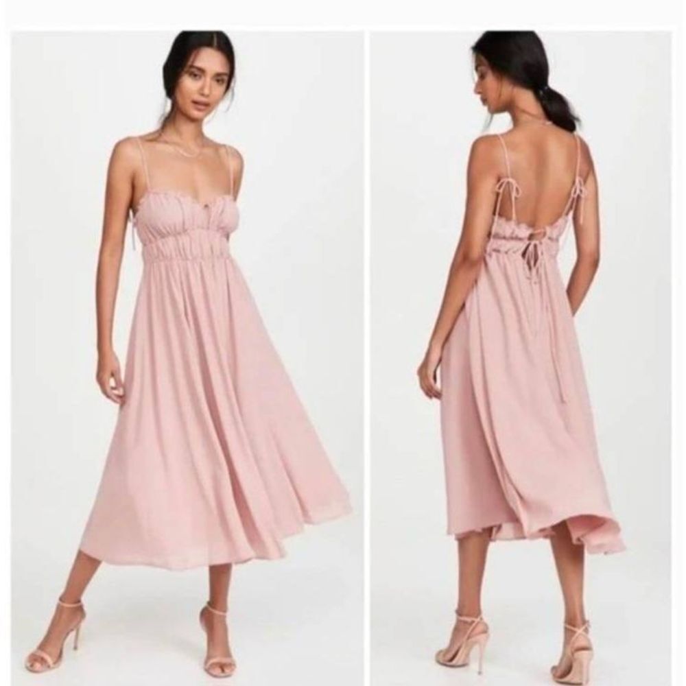Anthopology O.P.T. One Pretty Time Pink Gigi Chiffon Midi Dress in Blush…